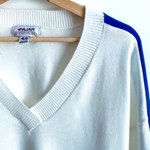 Never Worn PAJAR v-neck sweater w blue stripe